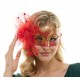 Red And Gold Fascinator Mask Red And Gold Fascinator Mask