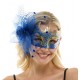 Blue and Gold Fascinator Mask Blue and Gold Fascinator Mask