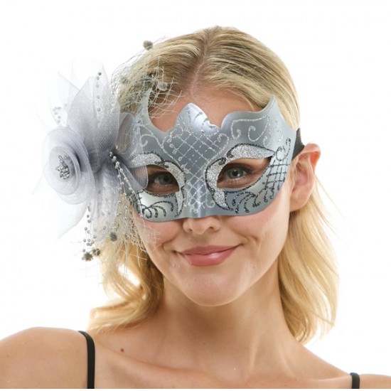 Silver Fascinator Mask
