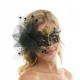 Black And Gold Crown Fascinator Mask