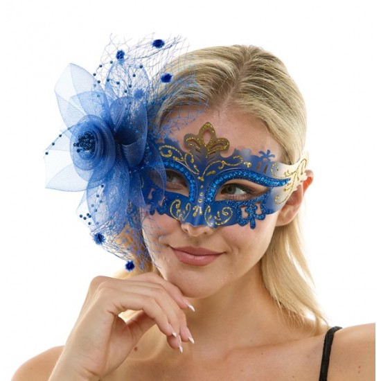 Blue Crown Fascinator Mask