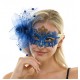 Blue Crown Fascinator Mask