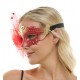 Red Crown Fascinator Mask
