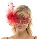 Red Crown Fascinator Mask