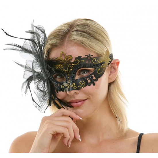 Black Crown Fascinator Mask