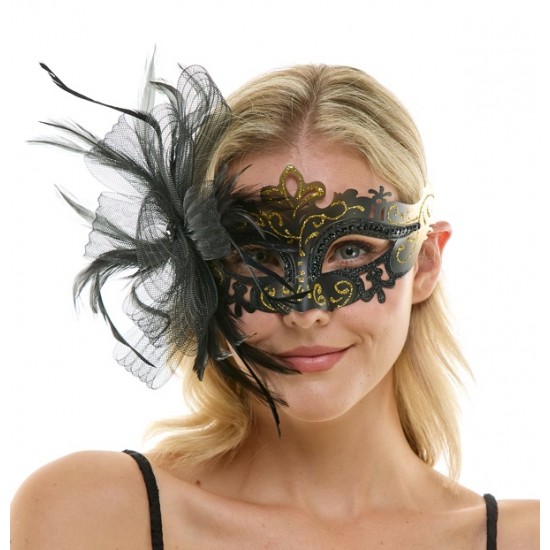 Black Crown Fascinator Mask