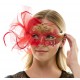 Red Crown Fascinator Mask