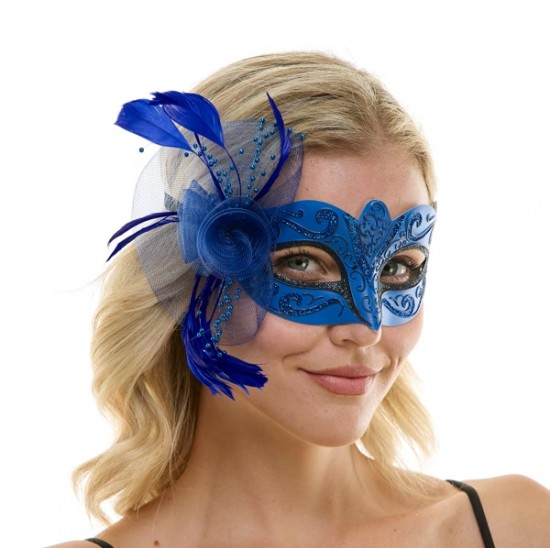 Blue Fascinator Mask