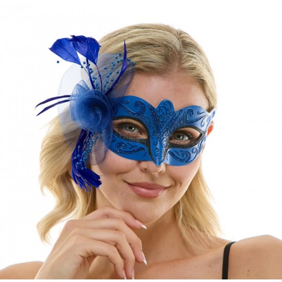 Blue Fascinator Mask