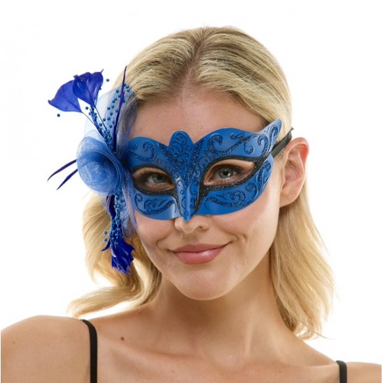 Blue Fascinator Mask