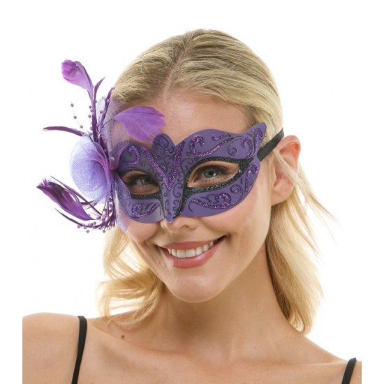 Purple Fascinator Mask
