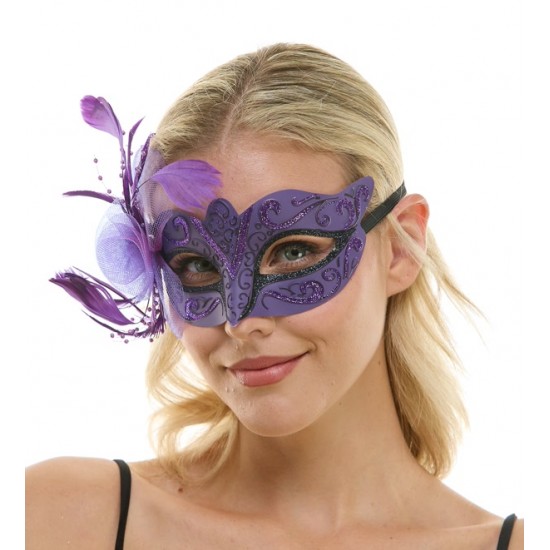 Purple Fascinator Mask