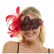 Burgundy Lace Fascinator Mask
