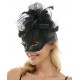 Black Lace Fascinator Mask