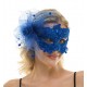 Blue Lace Mask with Flower and Veil