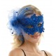 Blue Lace Mask with Flower and Veil
