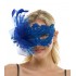 Blue Lace Mask with Feathers
