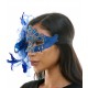 Purple Lace Mask with Feathers