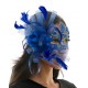 Purple Lace Mask with Feathers