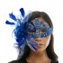 Purple Lace Mask with Feathers