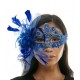 Purple Lace Mask with Feathers