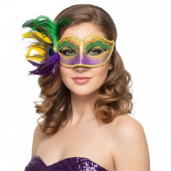 Mardi Gras Mask with feather