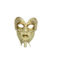 Gold Music Note Stick Mask