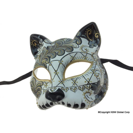 Day of the Dead Cat Mask Day of the Dead Cat Mask