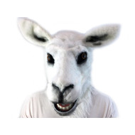 White Llama Moving Mouth Mask