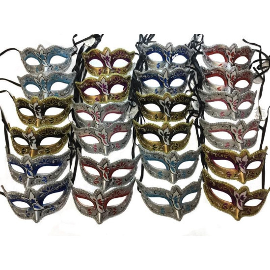 Floral Glitter Crown Mask - Assorted Floral Glitter Crown Mask - Assorted