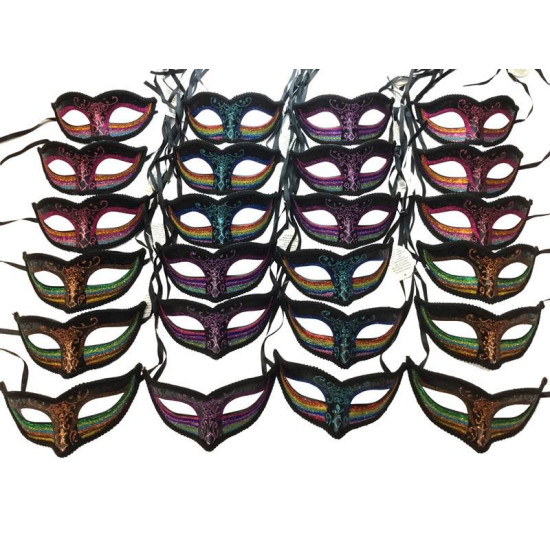 Rainbow Glitter Black Mask - Assorted Rainbow Glitter Black Mask - Assorted