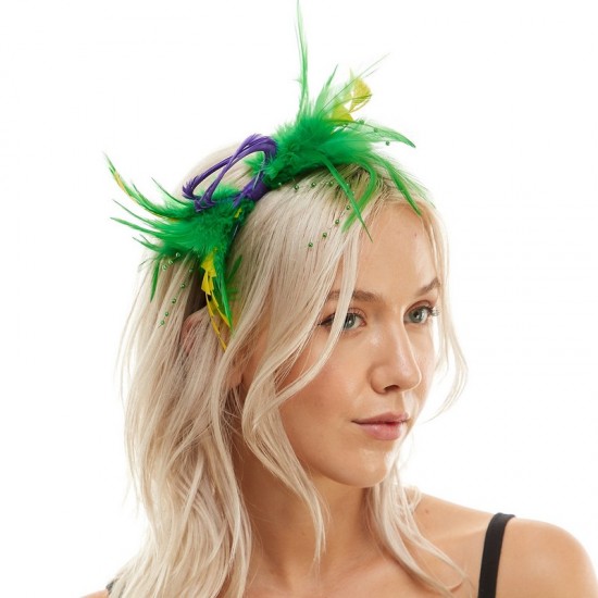 Mardi Gras Feather Fascinator