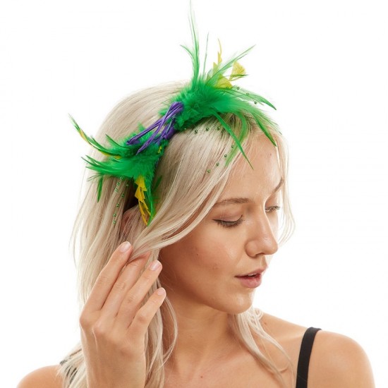 Mardi Gras Feather Fascinator