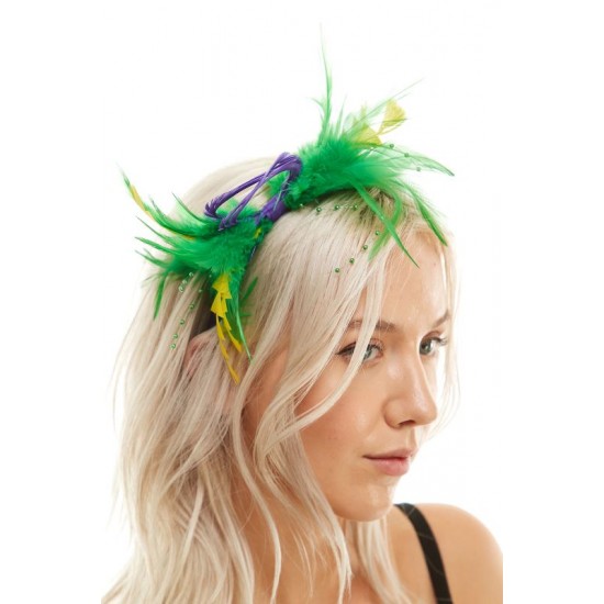 Mardi Gras Feather Fascinator
