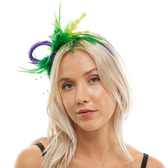 Mardi Gras Feather Fascinator