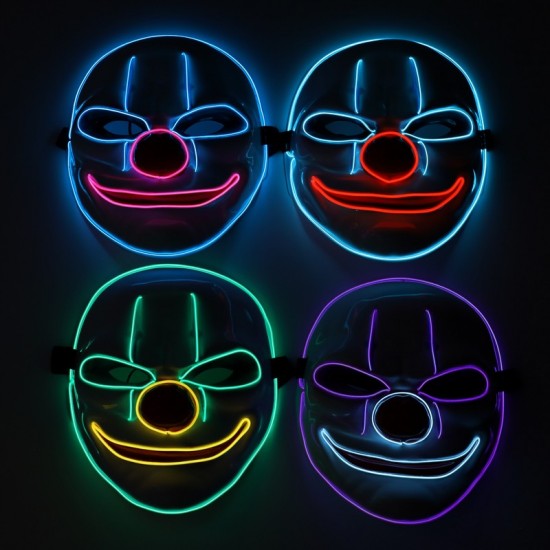 Light-Up Evil Clown Mask - Assorted Light-Up Evil Clown Mask - Assorted