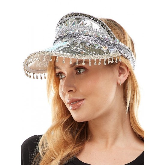 Silver Sequin Visor
