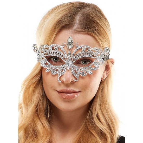 Crystal Butterfly Masquerade Mask