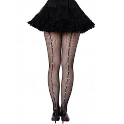 Black Fishnet Tights with Rhinestones