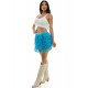 Turquoise Sequin Fringe Skirt - S/M