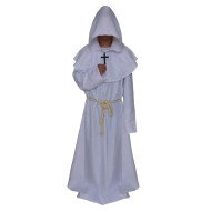 White Monk Robe With Hood