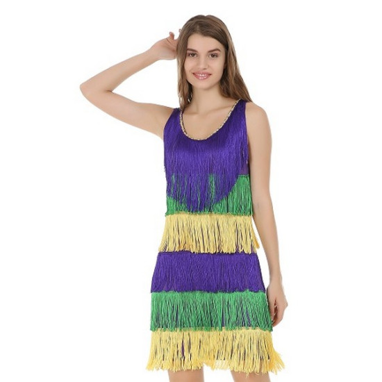 Mardi Gras Fringe Dress - Extra Large