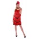 Red Fringe Flapper Dress - Large