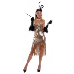 Gold Sequin Flapper Dress - Large Gold Sequin Flapper Dress - Large