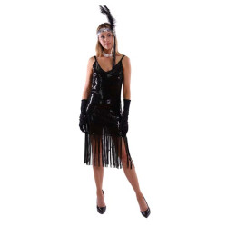 Black Sequin Flapper Dress - Large Black Sequin Flapper Dress - Large