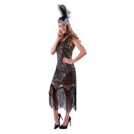 Gold Diamond Flapper Dress - Medium