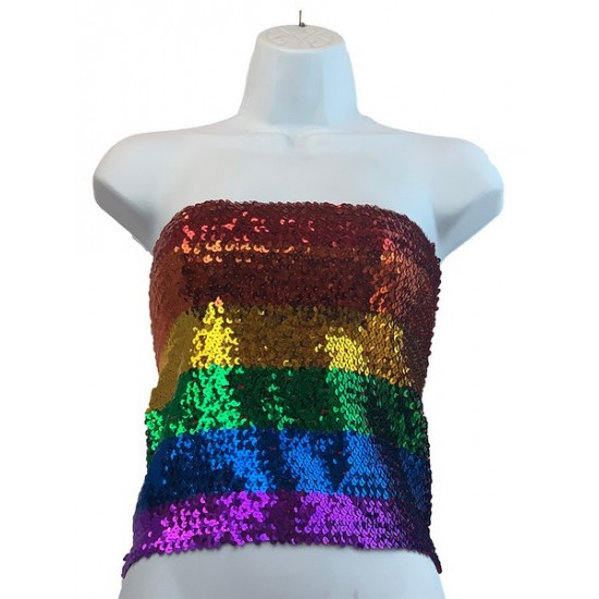 Rainbow Sequin Tube Top - Small Rainbow Sequin Tube Top - Small