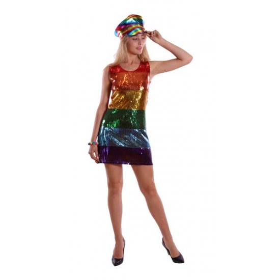 Rainbow Sequin Mini Dress - Medium Rainbow Sequin Mini Dress - Medium