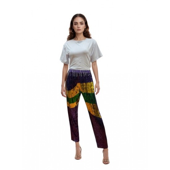 Mardi Gras Sequin Pants - Extra Large