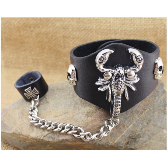 Scorpion Skull Chain Cuff Scorpion Skull Chain Cuff